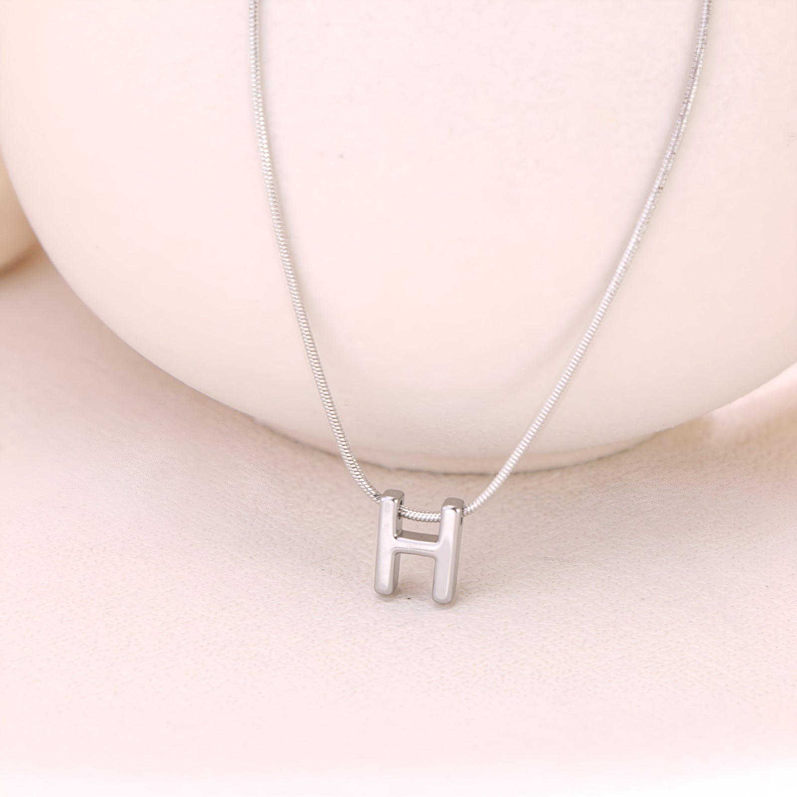 18k Gold Titanium Steel Necklace With 26 English Letters