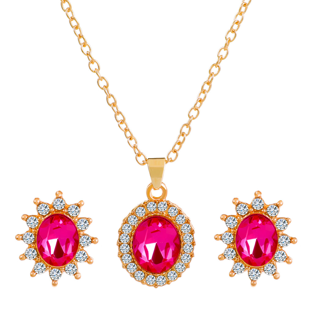 Female SUNFLOWER Earrings And Necklace Set