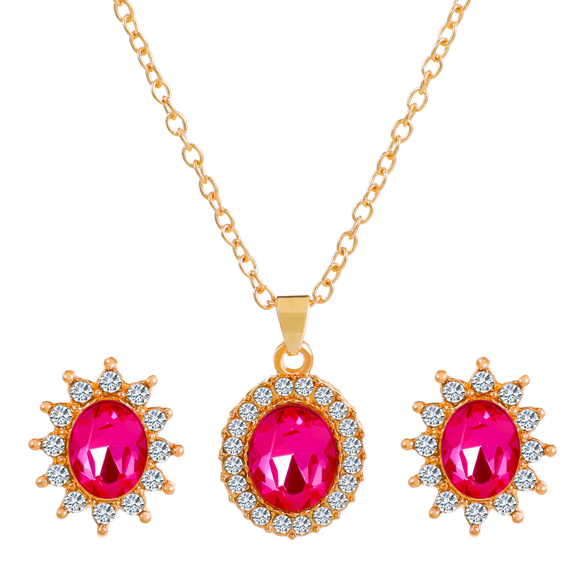 Female SUNFLOWER Earrings And Necklace Set