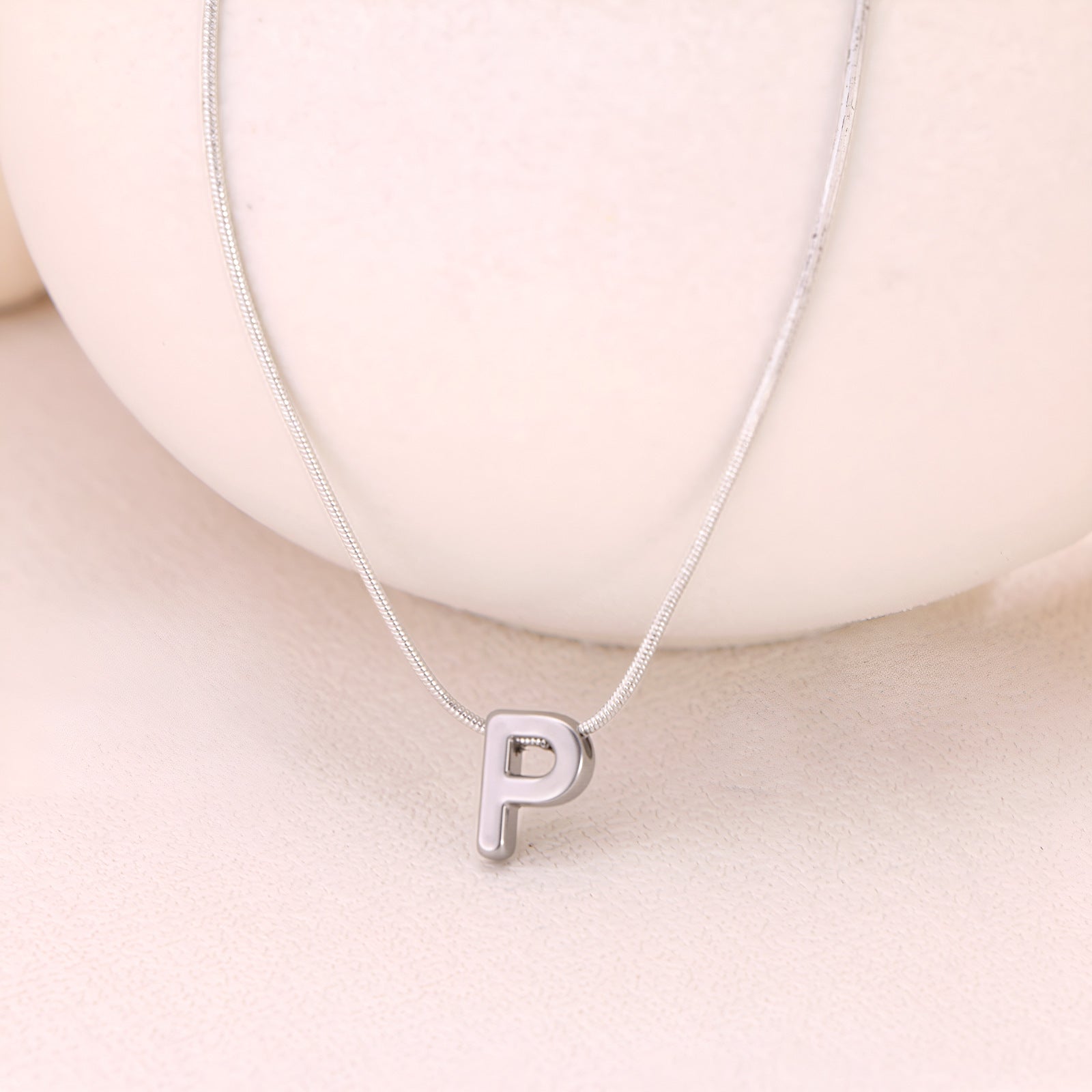 18k Gold Titanium Steel Necklace With 26 English Letters