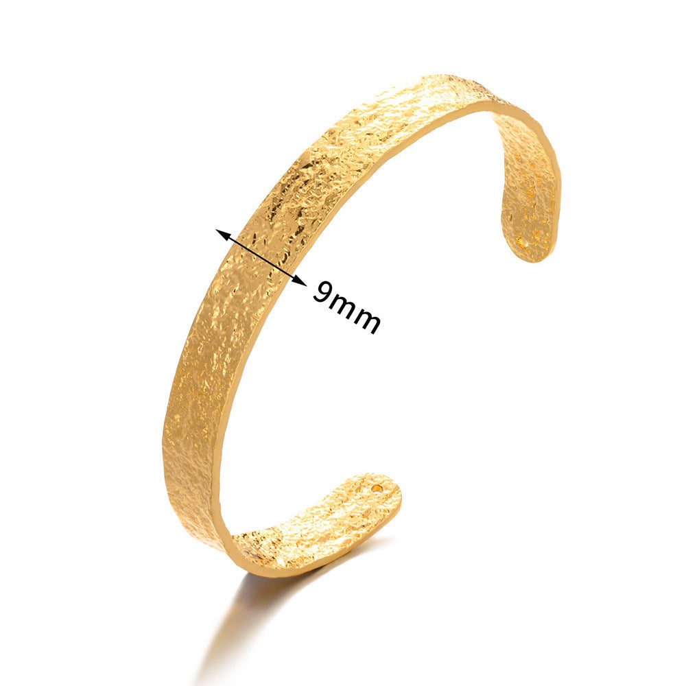 Brushed Non-fading Adjustable Stainless Steel Bracelet Women