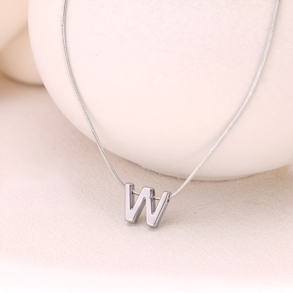 18k Gold Titanium Steel Necklace With 26 English Letters