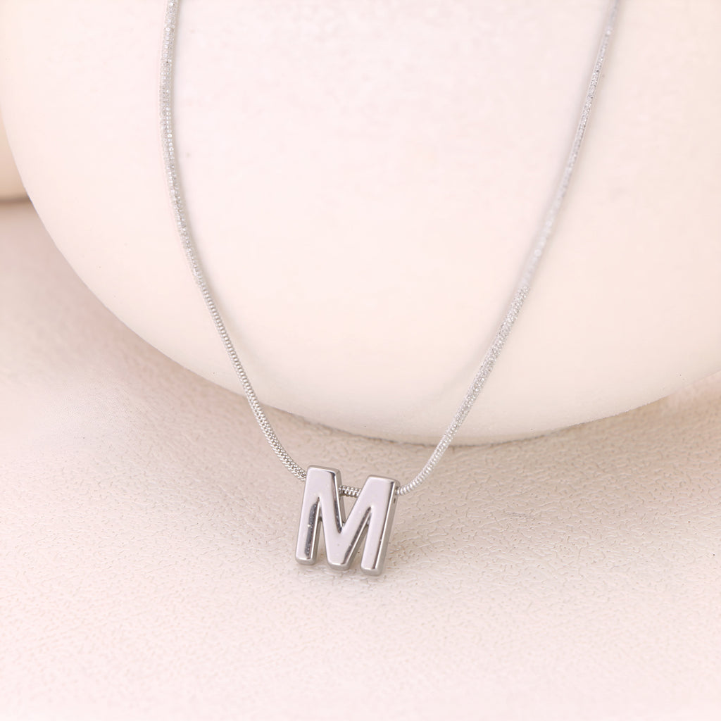 18k Gold Titanium Steel Necklace With 26 English Letters
