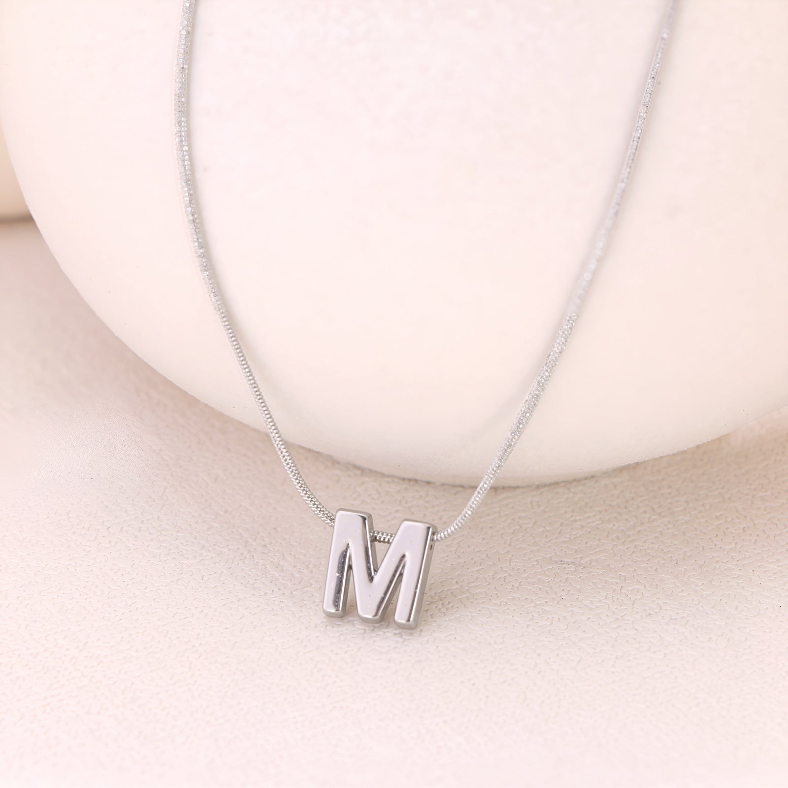 18k Gold Titanium Steel Necklace With 26 English Letters