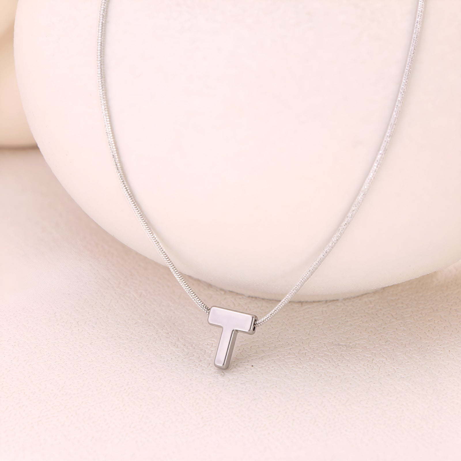18k Gold Titanium Steel Necklace With 26 English Letters