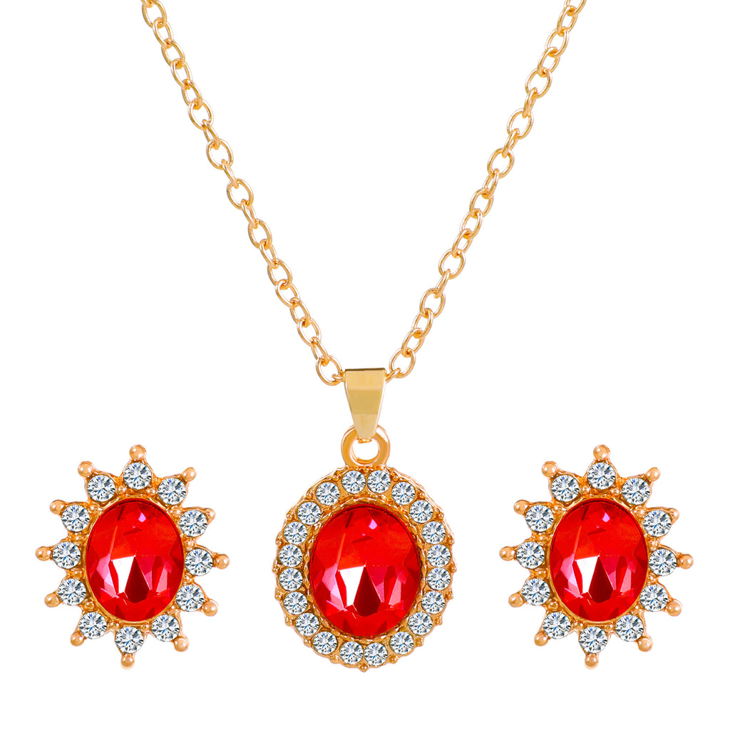 Female SUNFLOWER Earrings And Necklace Set