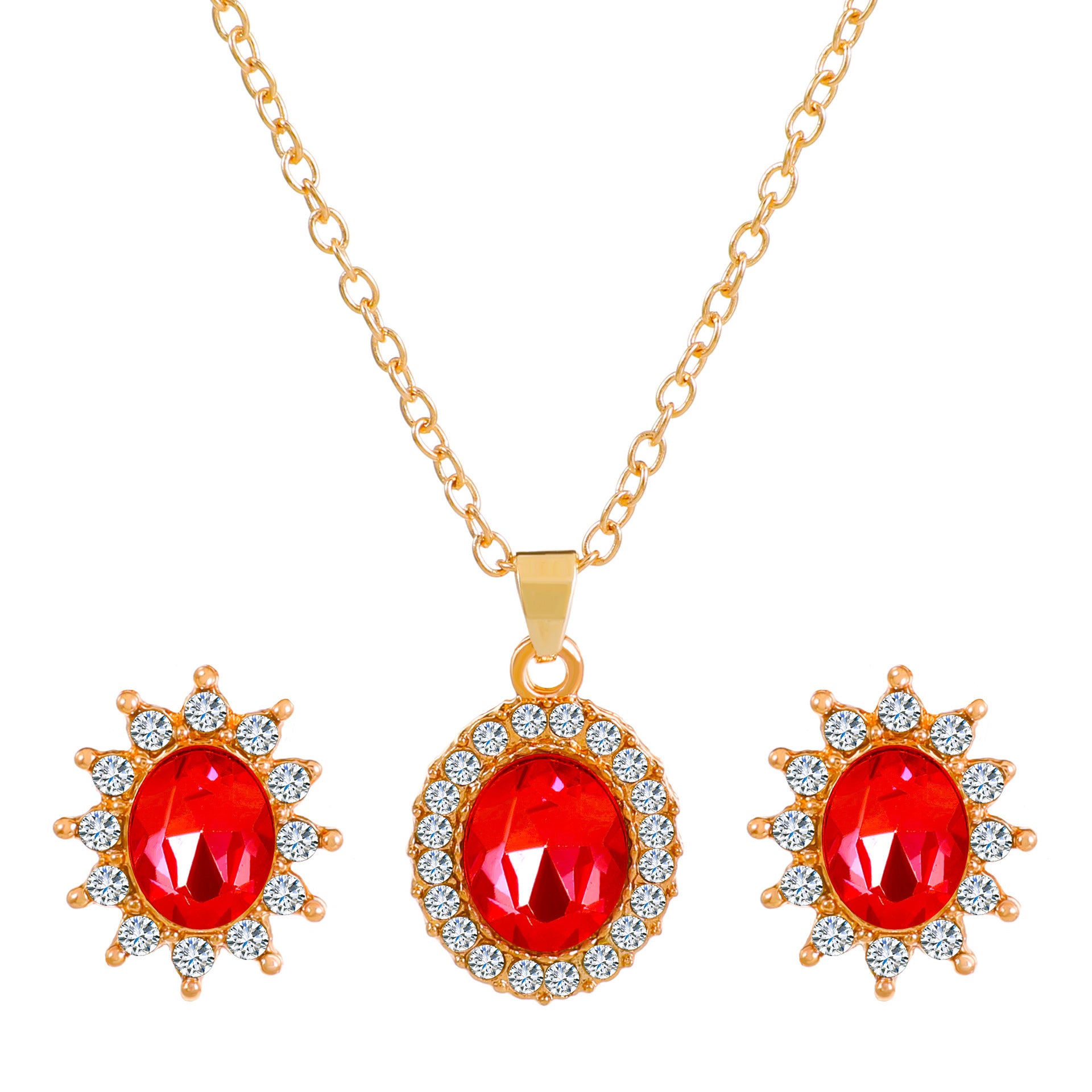 Female SUNFLOWER Earrings And Necklace Set