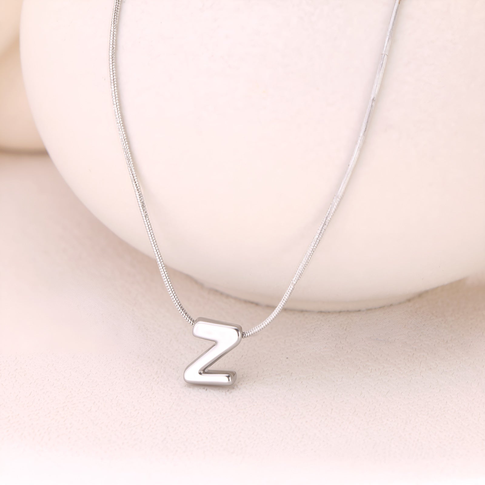 18k Gold Titanium Steel Necklace With 26 English Letters