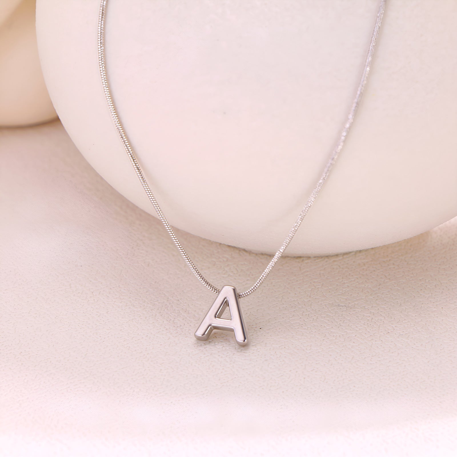 18k Gold Titanium Steel Necklace With 26 English Letters