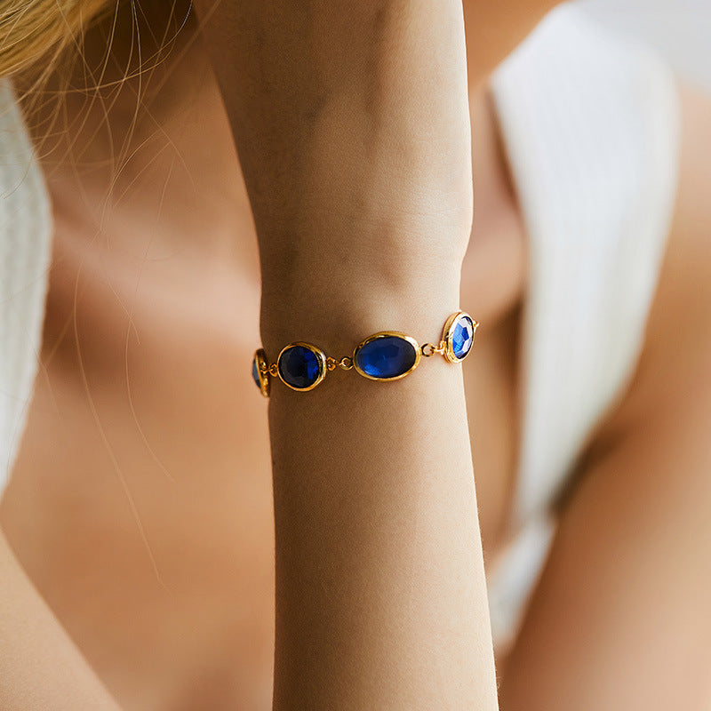 Embroidered Glass Material Light Luxury Temperament Bracelet