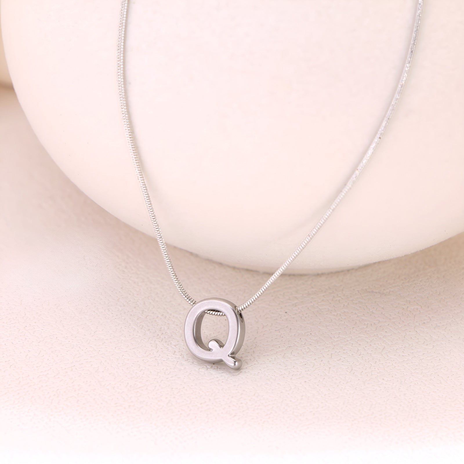 18k Gold Titanium Steel Necklace With 26 English Letters