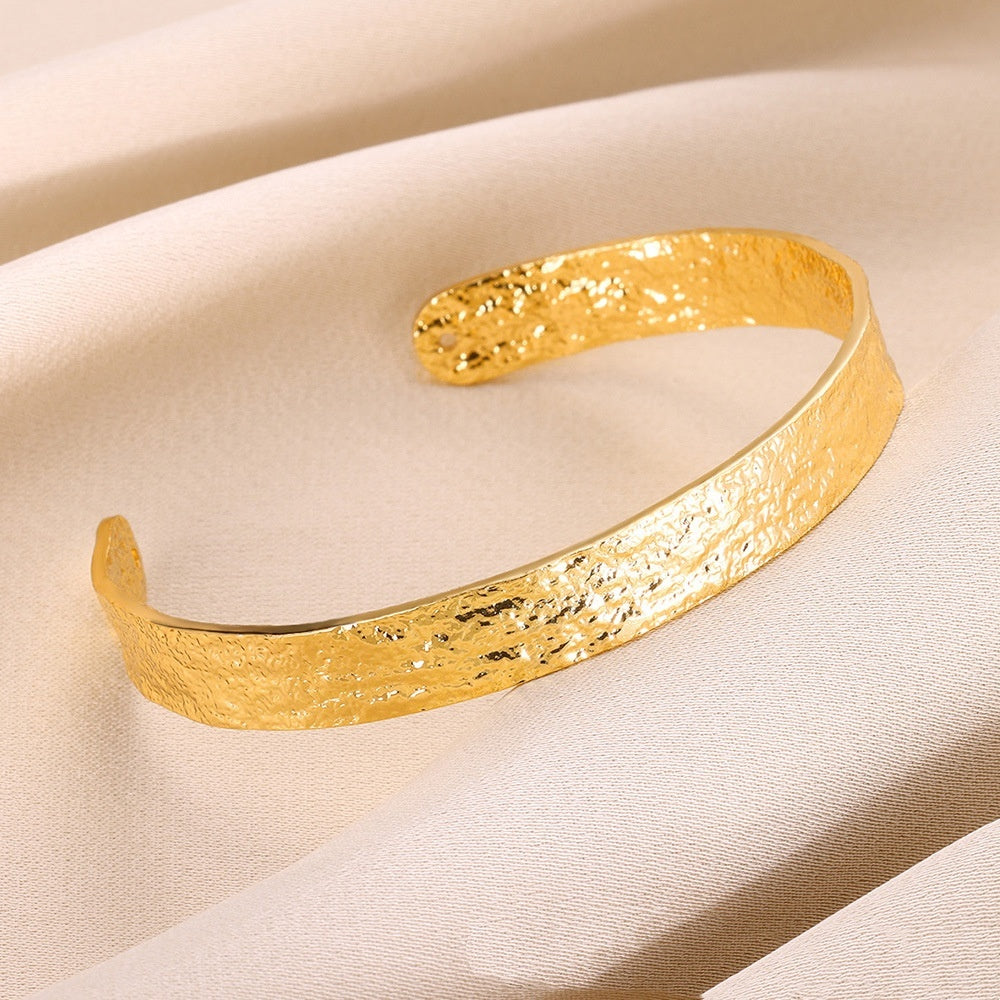 Brushed Non-fading Adjustable Stainless Steel Bracelet Women
