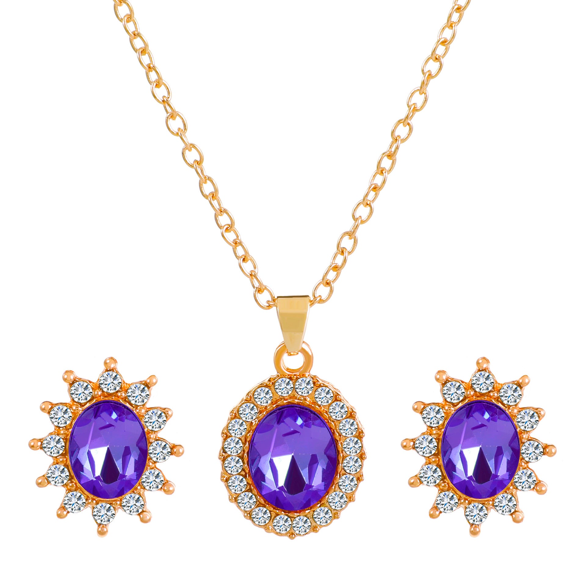 Female SUNFLOWER Earrings And Necklace Set