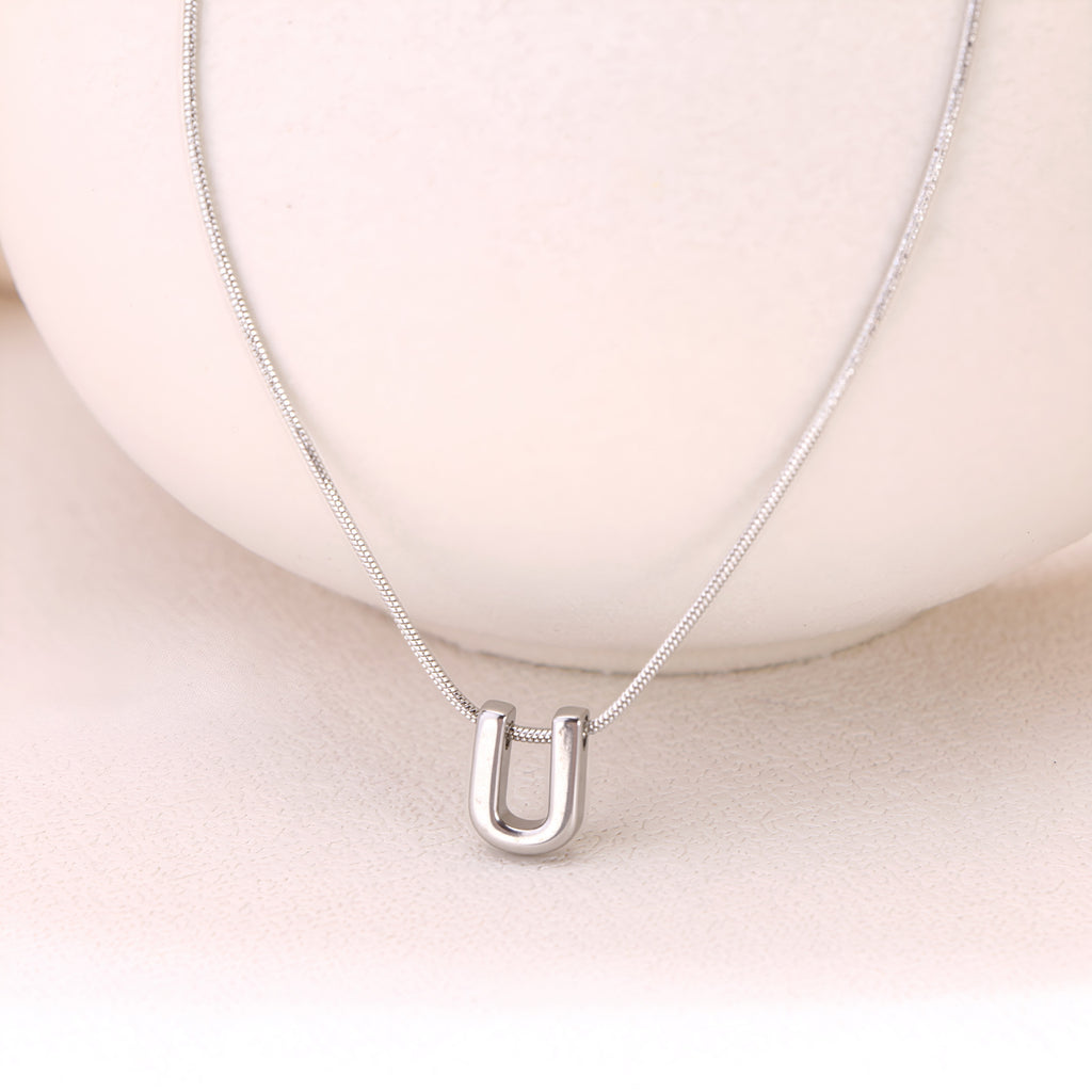 18k Gold Titanium Steel Necklace With 26 English Letters