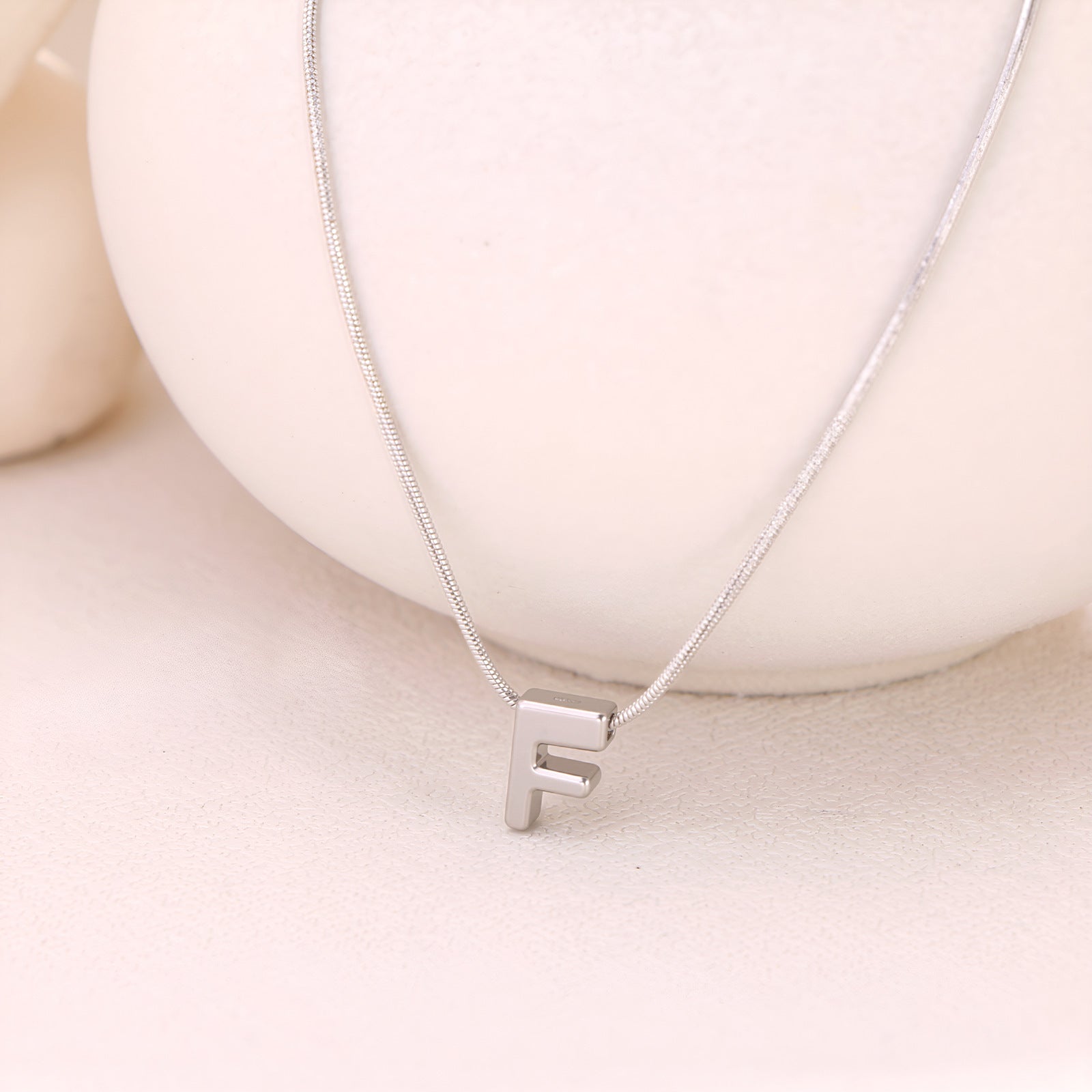 18k Gold Titanium Steel Necklace With 26 English Letters