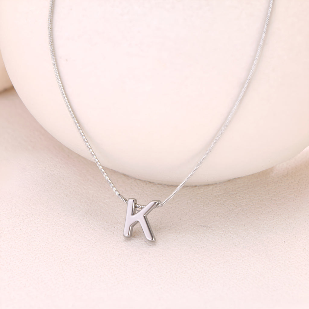 18k Gold Titanium Steel Necklace With 26 English Letters