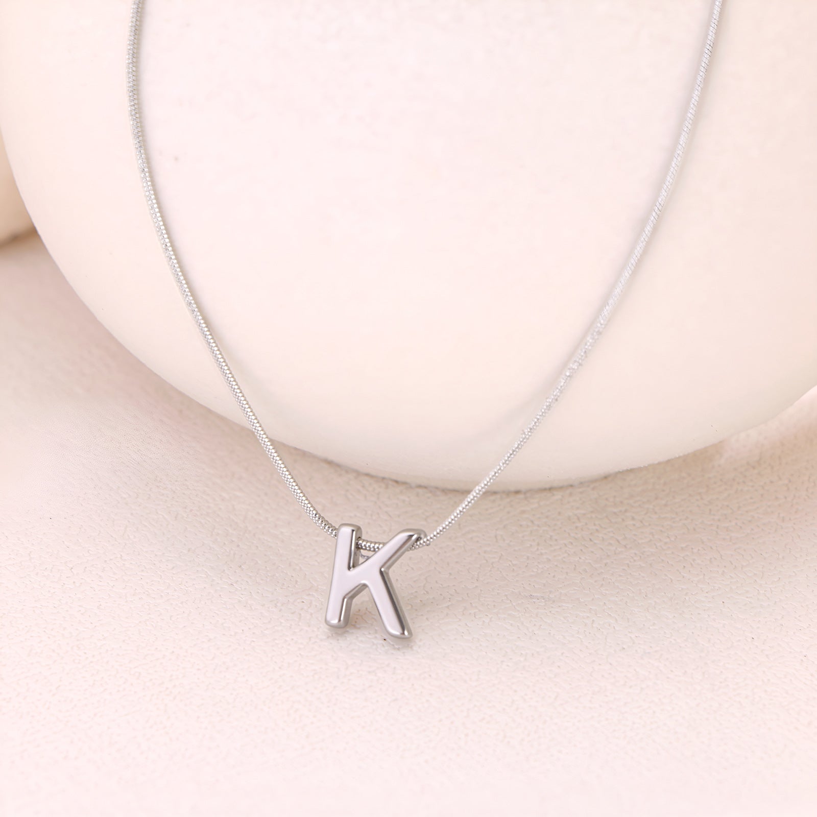 18k Gold Titanium Steel Necklace With 26 English Letters