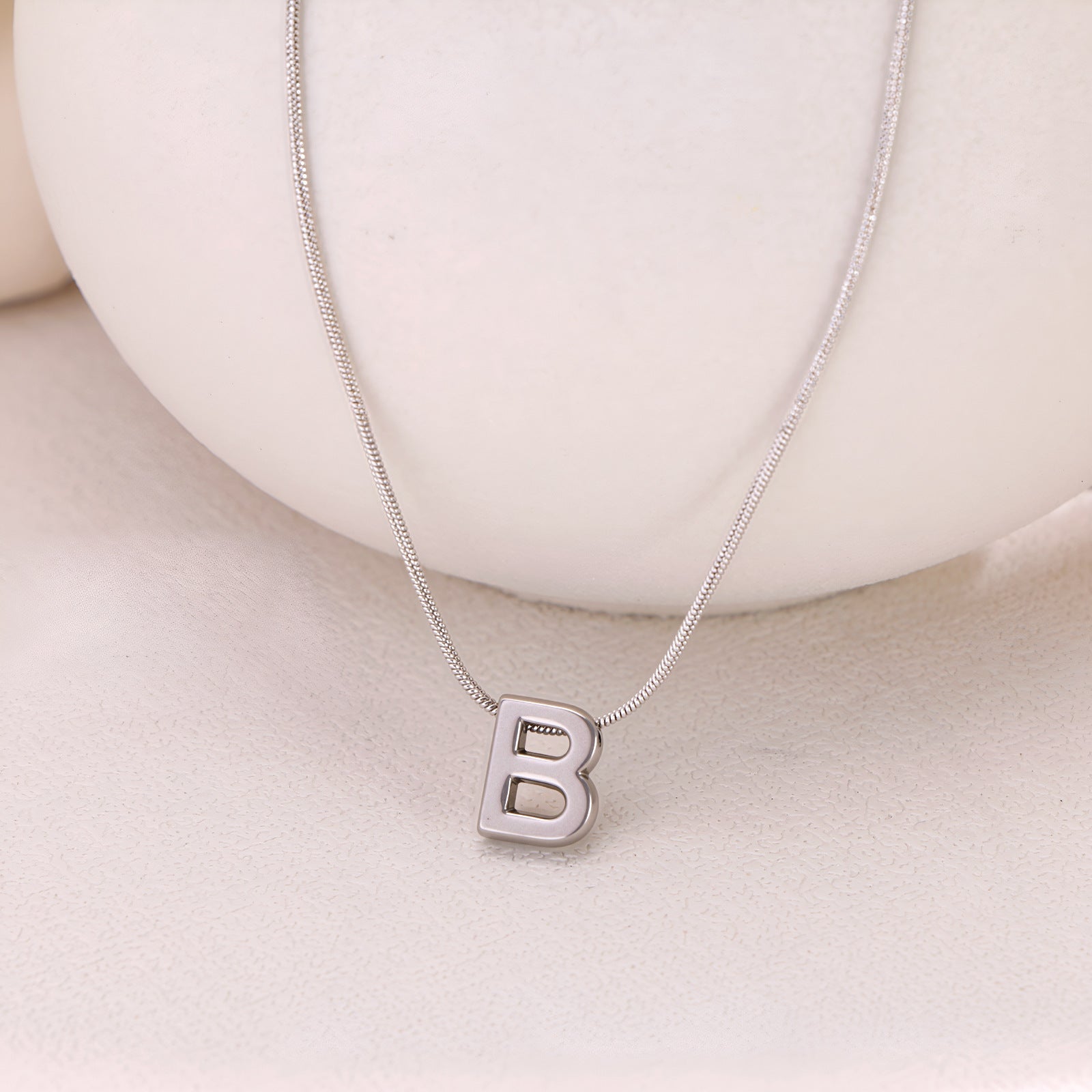18k Gold Titanium Steel Necklace With 26 English Letters
