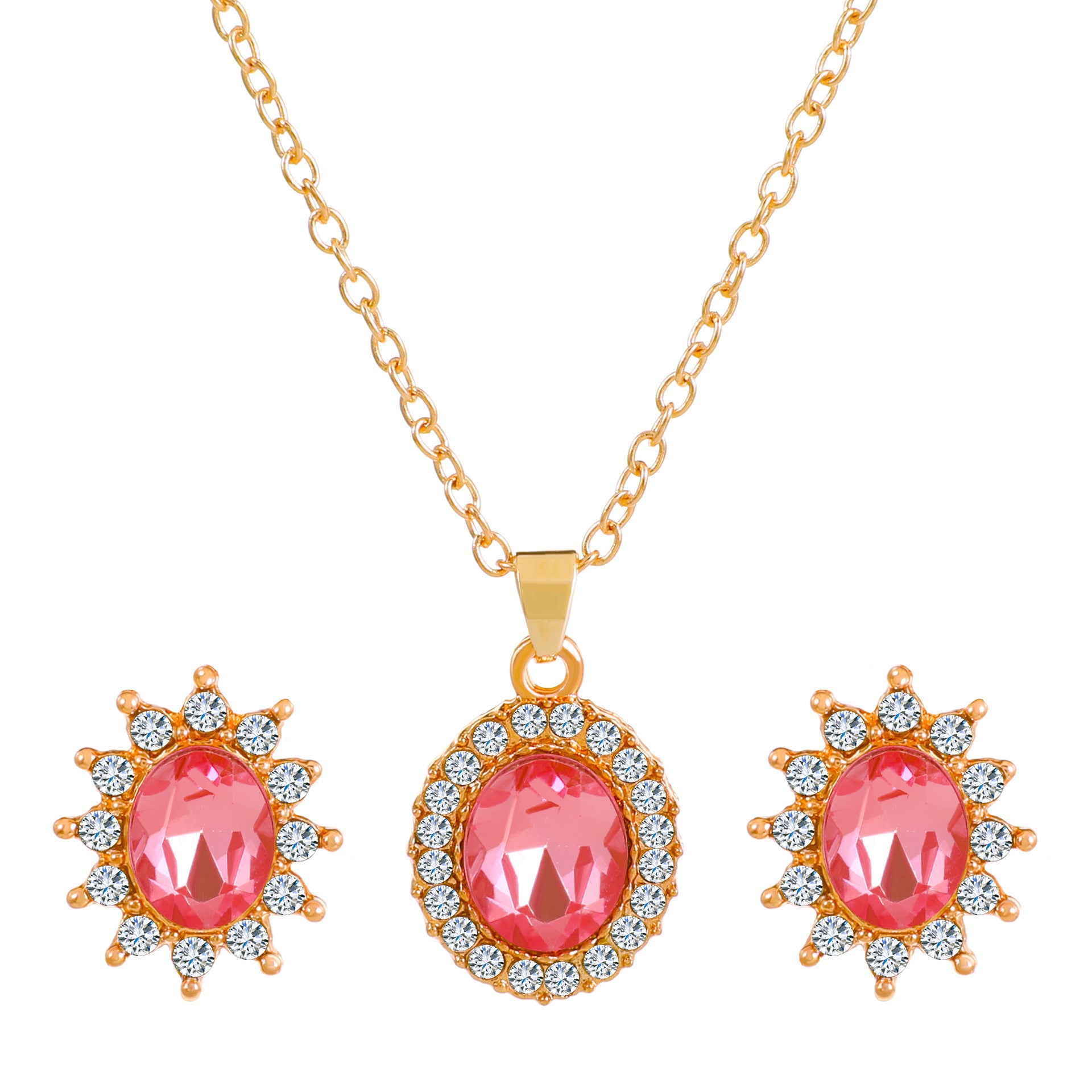 Female SUNFLOWER Earrings And Necklace Set