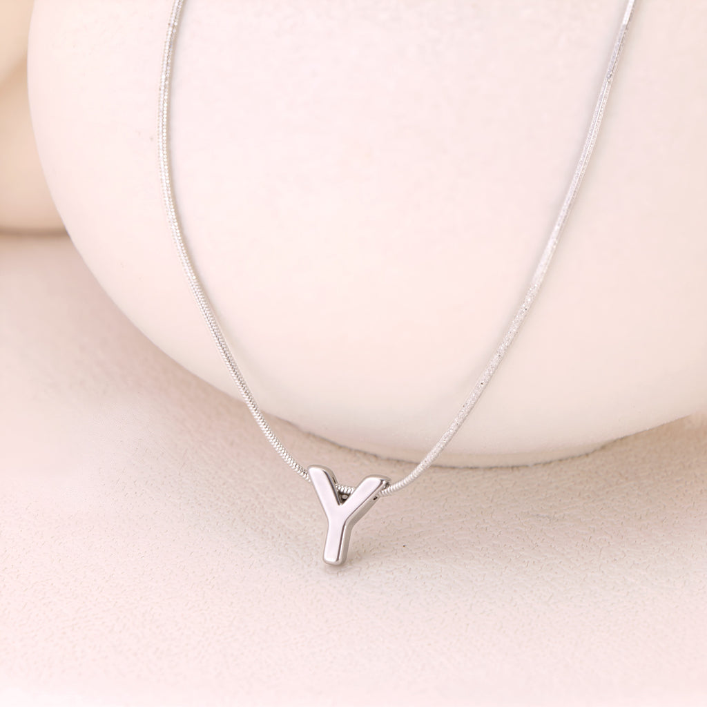 18k Gold Titanium Steel Necklace With 26 English Letters