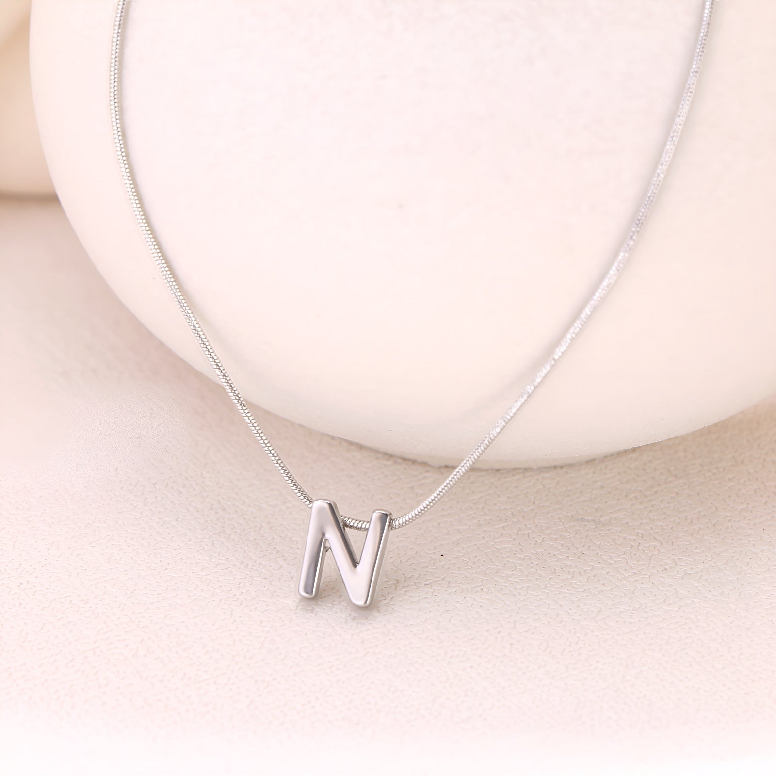 18k Gold Titanium Steel Necklace With 26 English Letters