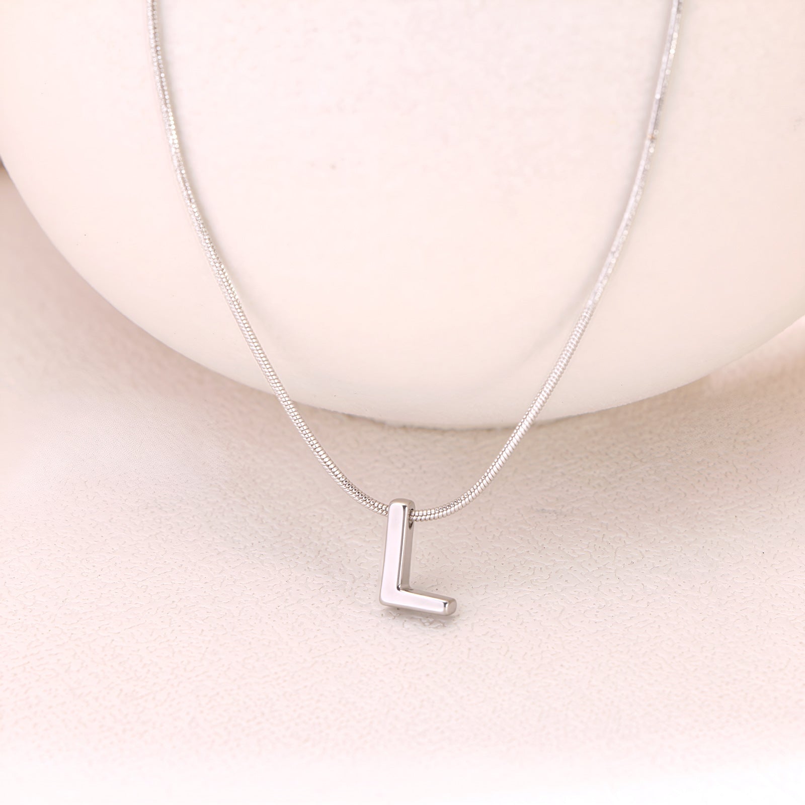18k Gold Titanium Steel Necklace With 26 English Letters