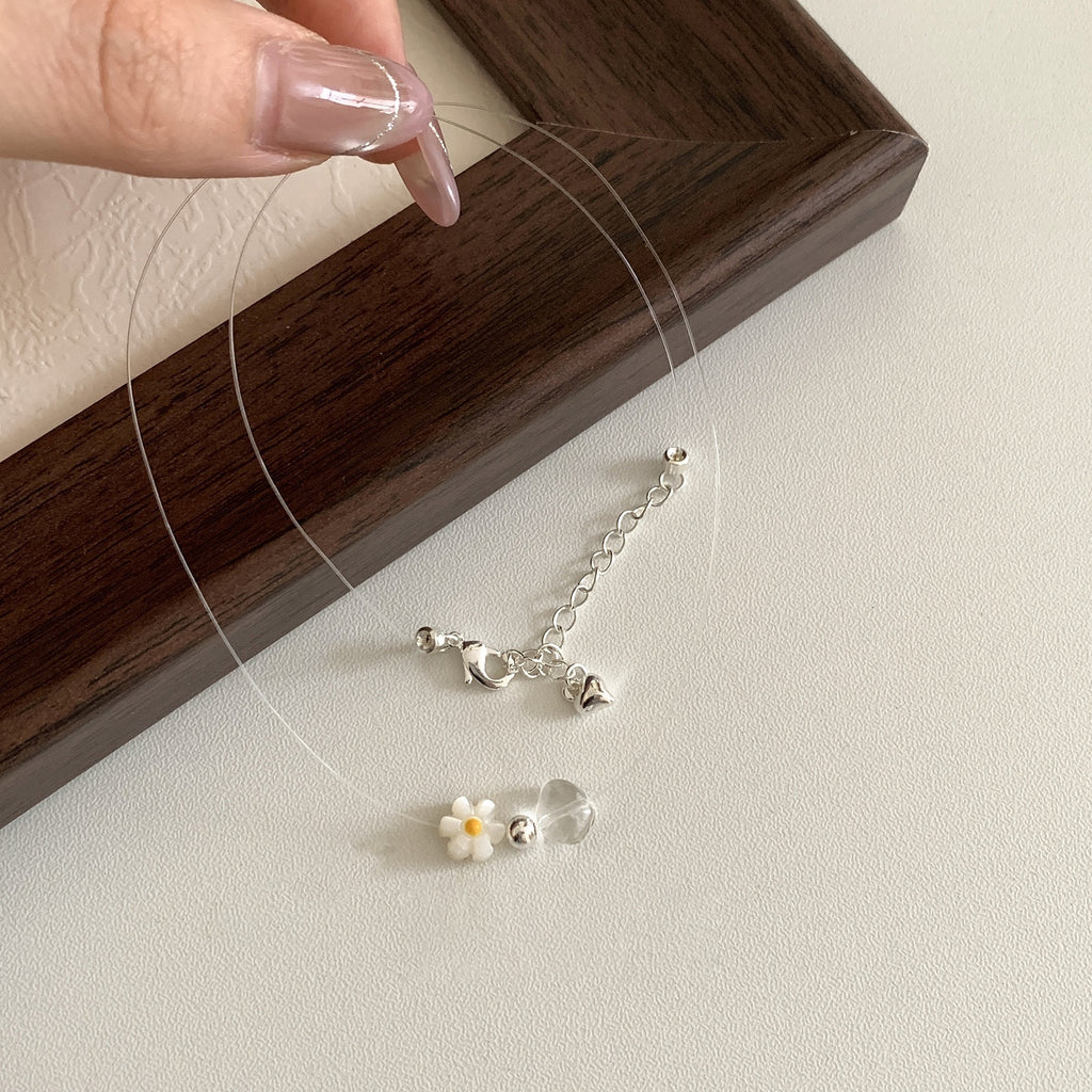 Women's Colorful Beaded Hollow Flower Necklace