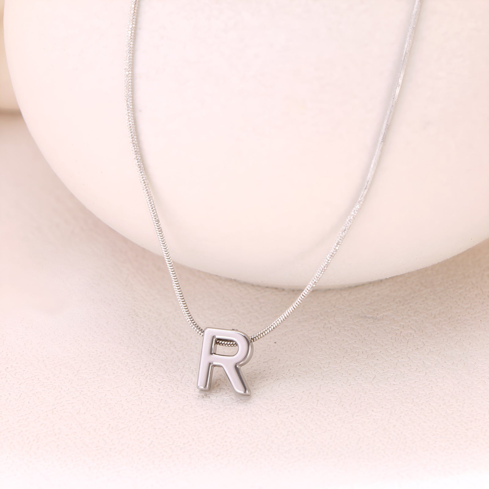 18k Gold Titanium Steel Necklace With 26 English Letters