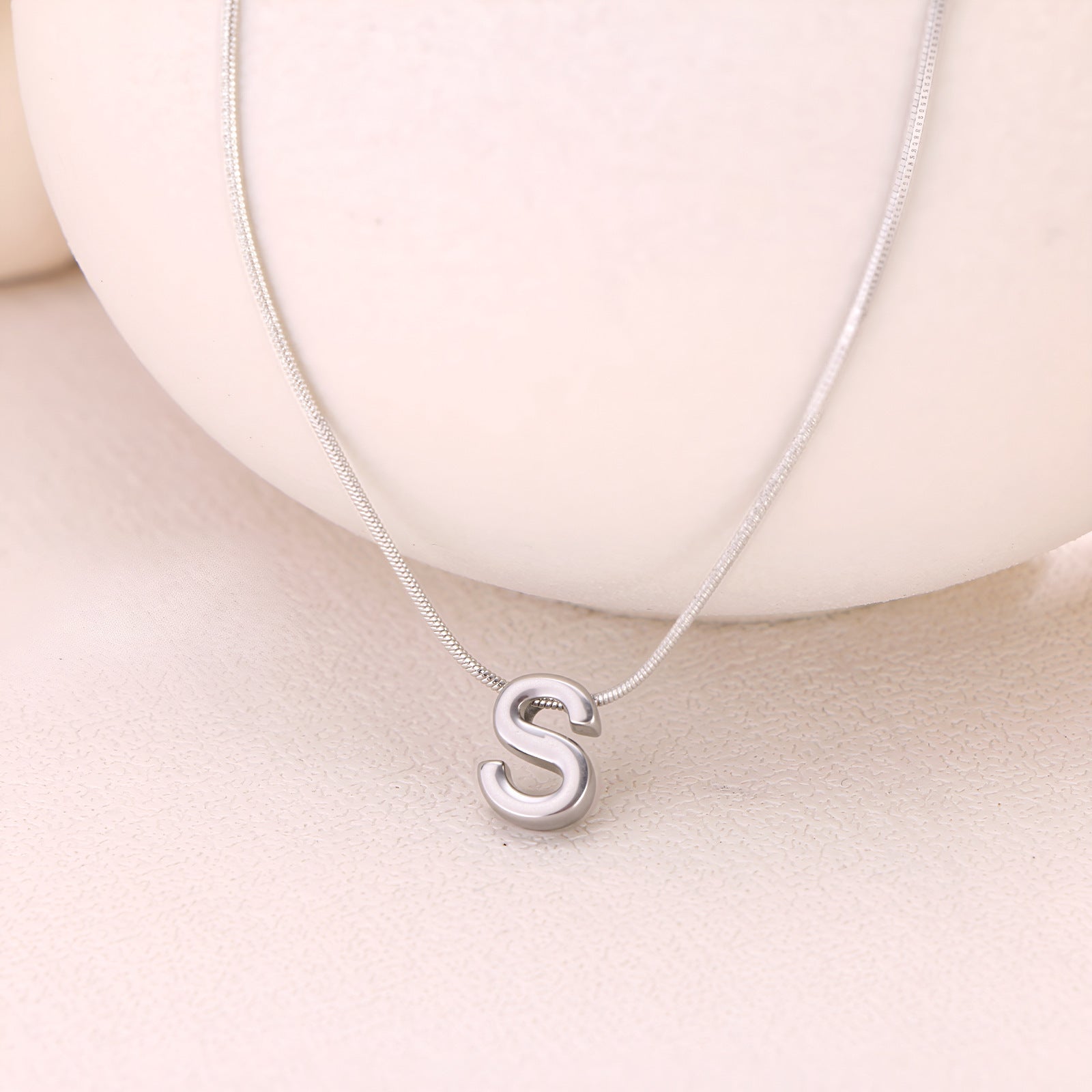 18k Gold Titanium Steel Necklace With 26 English Letters